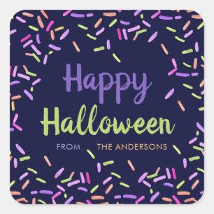 Happy Halloween Sprinkles Custom Square Sticker