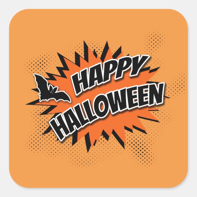 Happy Halloween Square Sticker (Front)