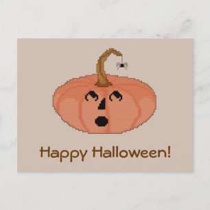 Happy Halloween! Startled Pumpkin Postcard