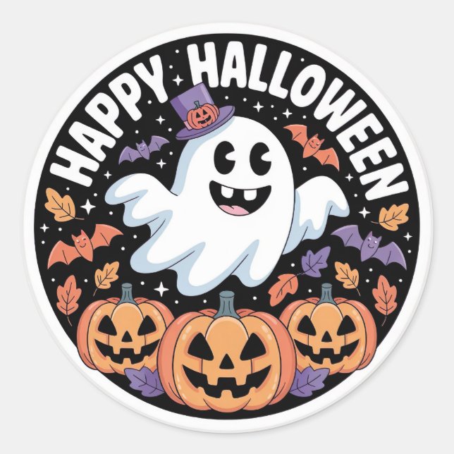 Happy Halloween Sticker for Small Businesses (Front)