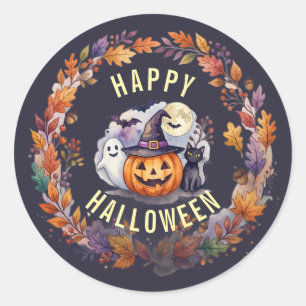 Happy Halloween Sticker - Vintage Pumpkin