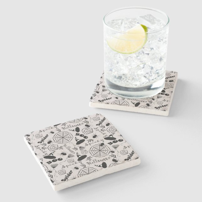 Happy Halloween Stone Coaster (Side)