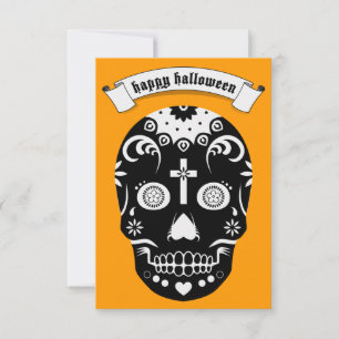 happy halloween sugar skull invitation