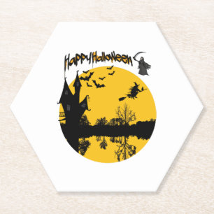 happy halloween t-shirt paper coaster