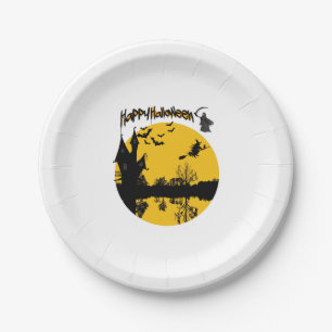happy halloween t-shirt paper plate