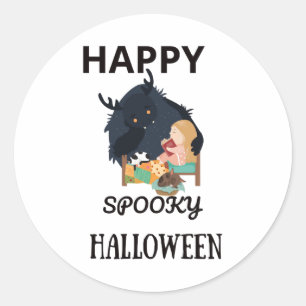 Happy Halloween T Shirthappy spooky halloween Classic Round Sticker