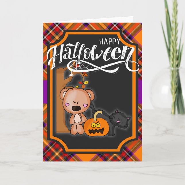Happy Halloween Teddy Bear Card (Front)