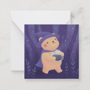 Happy Halloween: Teddy the Witch Illustration Card