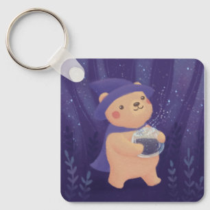 Happy Halloween: Teddy the Witch Illustration Key Ring