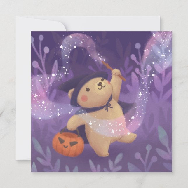Happy Halloween: Teddy the Witch Invitation (Front)