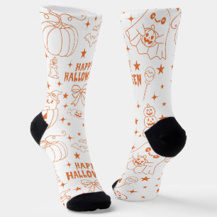 Happy Halloween Text Socks