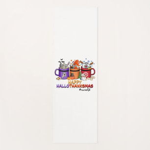 happy halloween thanksgiving christmas funny nurse yoga mat