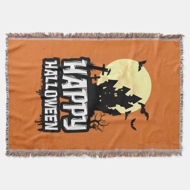 Happy Halloween Throw Blanket (Front)