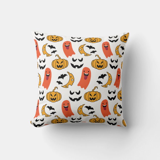 Happy Halloween Throw Pillow (Front)