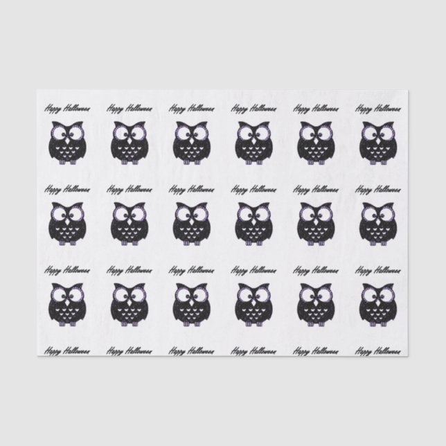 Happy Halloween Tissue Paper, Owl Paper (Front)
