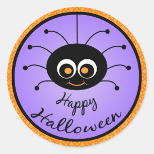 Happy Halloween Toon Spider Stickers