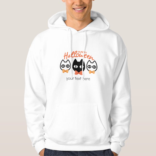  happy halloween tree little cute cats hoodie (Front)
