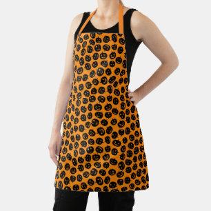 Happy Halloween Trendy Orange Pumpkin Apron
