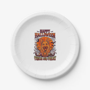 Happy Halloween Trick Or Treat German Shepherd Pum Paper Plate