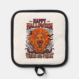 Happy Halloween Trick Or Treat German Shepherd Pum Pot Holder
