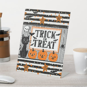 Happy Halloween, Trick or Treat, Pedestal Sign