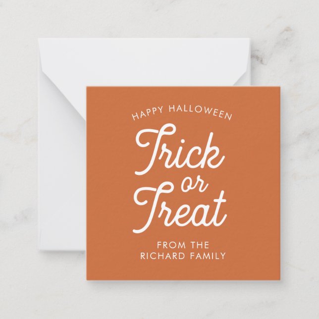 Happy Halloween Trick or Treat Personalised  Card (Front)