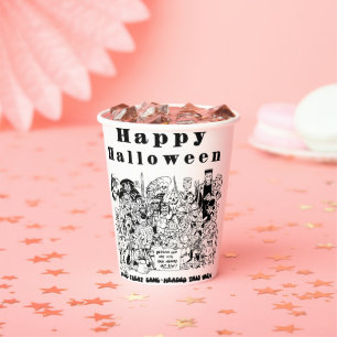 Happy Halloween Trick or Treat Spooky Illustration Paper Cups