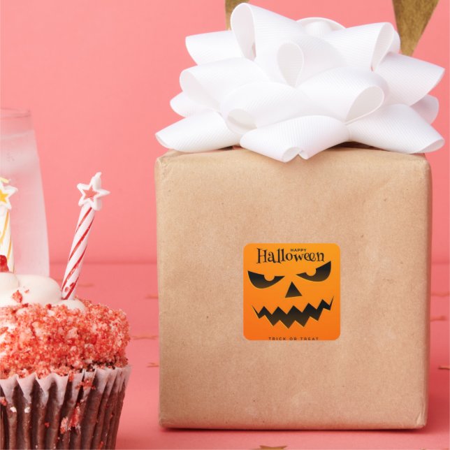 Happy Halloween Trick or Treat  Square Sticker (Party)