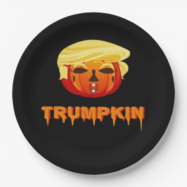 Happy Halloween - Trumpkin Classic Paper Plate (Front)