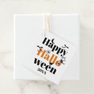 Happy Halloween typography with vintage elements Favour Tags