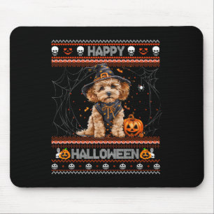 Happy Halloween Ugly Poodle Howl-o-ween Pumpkin Do Mouse Pad