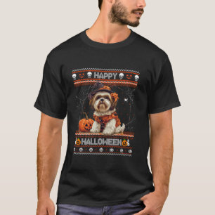 Happy Halloween Ugly Shih Tzu Howl o ween Pumpkin  T-Shirt