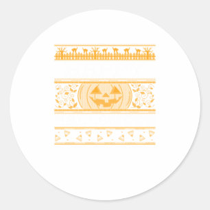 Happy Halloween  Ugly ter Design  Pumpkins Classic Round Sticker