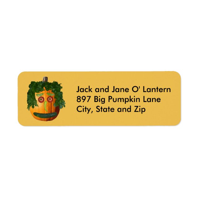 Happy Halloween - Uncut Pumpkin Address Labels (Front)