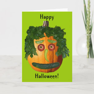 Happy Halloween - Uncut Pumpkin Face Card
