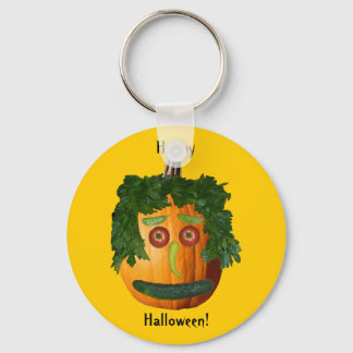 Happy Halloween - Uncut Pumpkin Face Key Ring