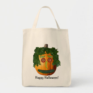 Happy Halloween! - Uncut Pumpkin Face Tote Bag