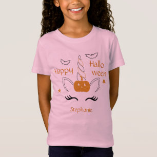 Happy Halloween Unicorn and Pumpkin Custom T-Shirt