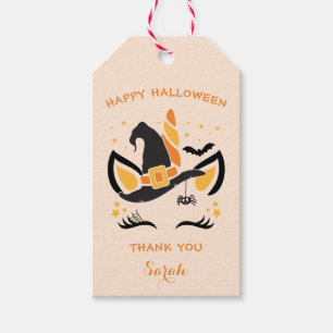 Happy Halloween Unicorn Witch Gift Tags