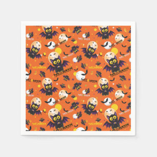 Happy Halloween Vampire Bat Full Moon Fangs Napkin