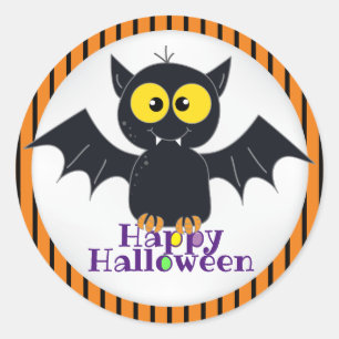 Happy Halloween Vampire Bat Sticker