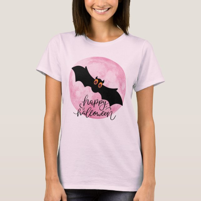 Happy Halloween Vampire Bat T-Shirt (Front)