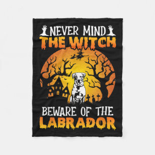 Happy Halloween Vibes Decor Beware Of The Labrador Fleece Blanket