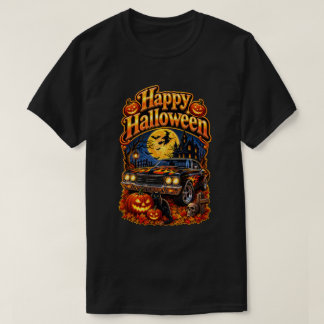 Happy Halloween Vintage Classic USA Muscle Car T-Shirt