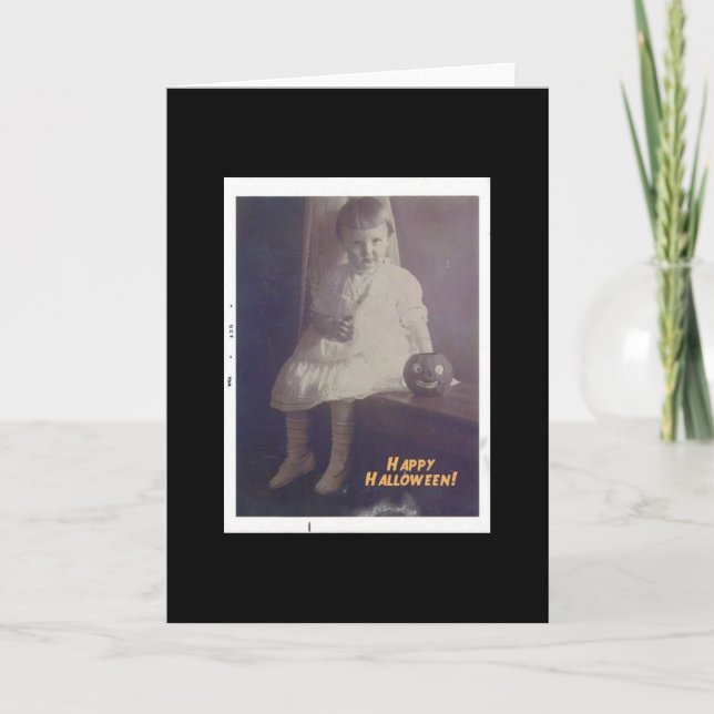 Happy Halloween  Vintage Girl Card (Front)