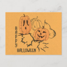 Happy Halloween Vintage Invitation Postcard