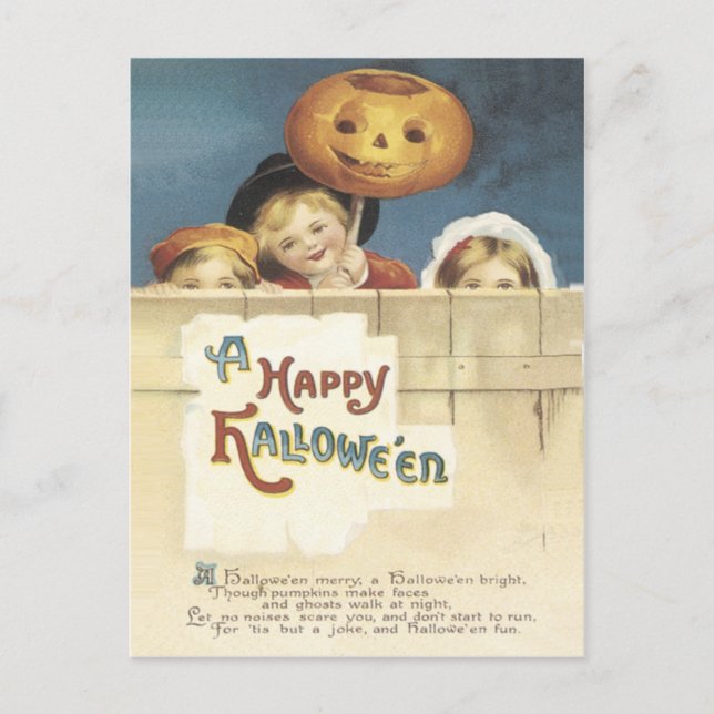 Happy Halloween Vintage Postcard (Front)