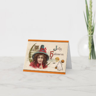 Happy Halloween Vintage Witch Card