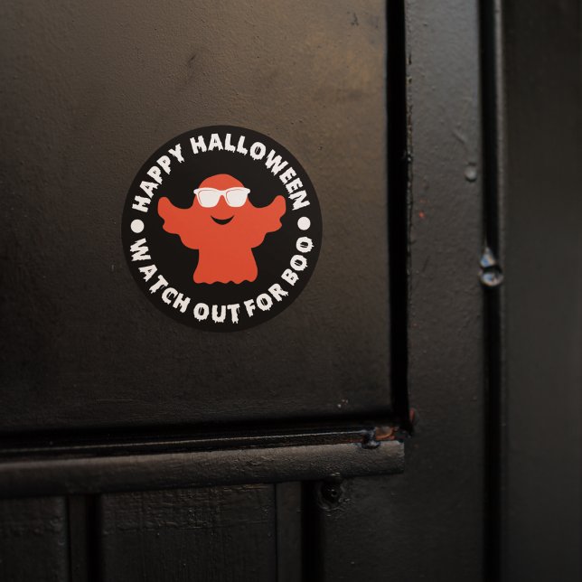 Happy Halloween Watch Out For Boo Classic Round Sticker (Creator Uploaded)