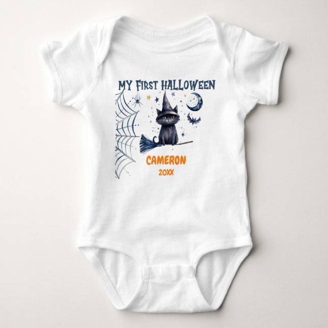 Happy Halloween Watercolor  Baby Bodysuit (Front)